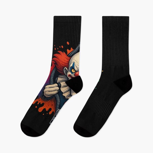 Artikelvorschau, Böser Clown bricht durch Reißverschluss – Gruseliges Horror T-Shirt entworfen und verkauft von Trendora Studio.