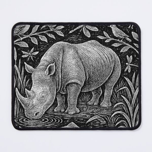 Item preview, Rhino Drinking Water Pond Life Doodle designed and sold by EdvvinStudios.