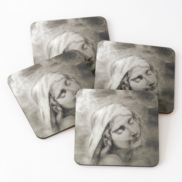 Item preview, portrait of a woman dreaming peacefully with clouds designed and sold by JulienBricusse.Art.