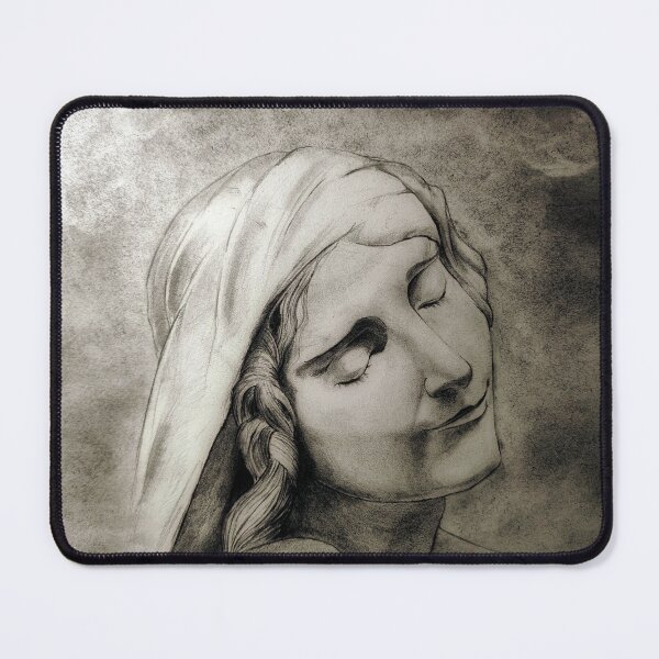 Item preview, portrait of a woman dreaming peacefully with clouds designed and sold by JulienBricusse.Art.