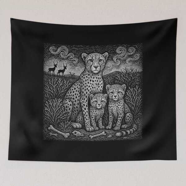 Item preview, Cheetah Family Safari Wild Landscape designed and sold by EdvvinStudios.