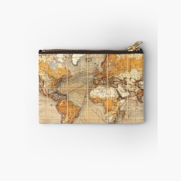 Item preview, Antique World Map from 1890 - Vintage Cartography and Historical Geographic Design - Dark Academia and Travel Aesthetics designed and sold by Printspiration, Explore Unique Art & Designs.