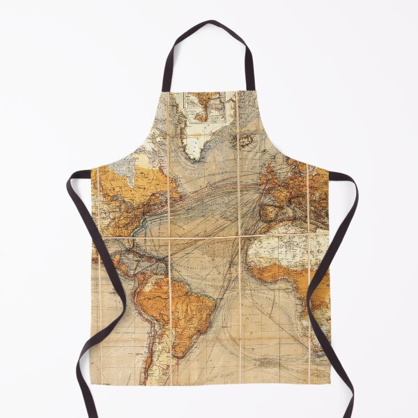 Item preview, Antique World Map from 1890 - Vintage Cartography and Historical Geographic Design - Dark Academia and Travel Aesthetics designed and sold by Printspiration, Explore Unique Art & Designs.