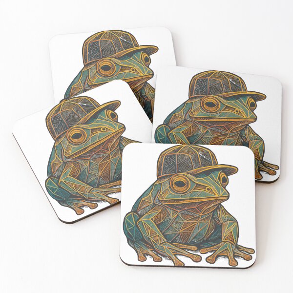 Item preview, Geometric Hip-Hop Frog Illustration – Cool Urban Animal Art designed and sold by Royalsticker.