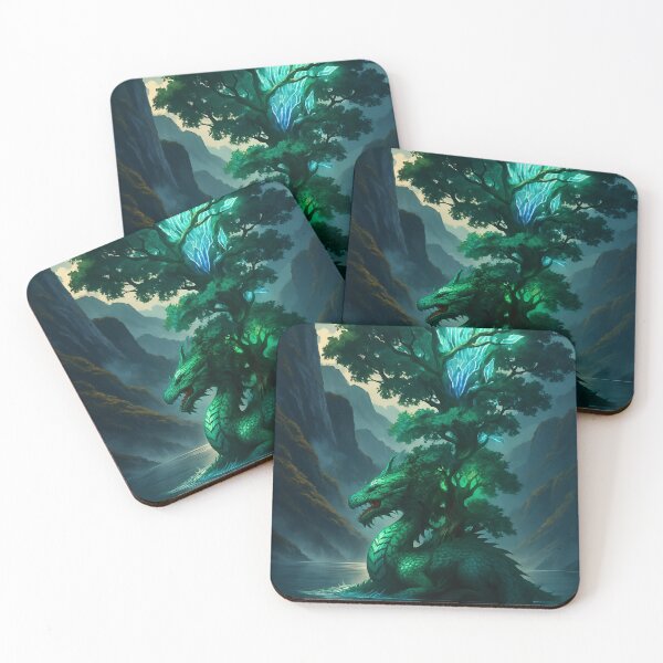 Item preview, Nature Dragon Crystal Tree Fantasy Art designed and sold by Prachodayat Artworks.