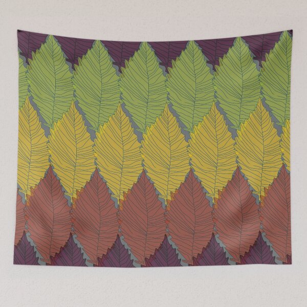 Item preview, retro vintage autumn leaf botanical pattern designed and sold by EdifiedExpressions.