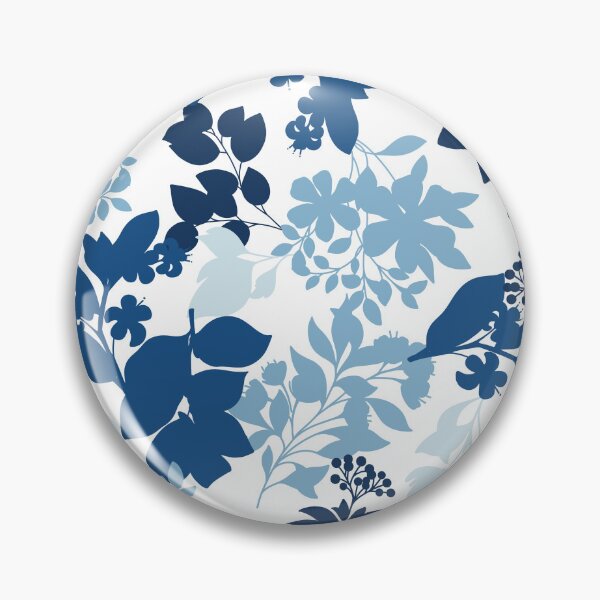 Artikelvorschau, Blaues monochromes Laubmuster entworfen und verkauft von Farissa Designs.