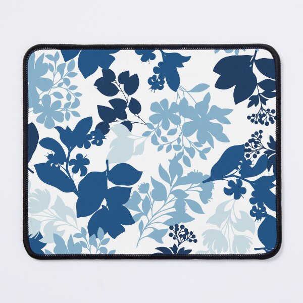Item preview, Blue Monochrome Foliage Pattern designed and sold by Farissa Designs.