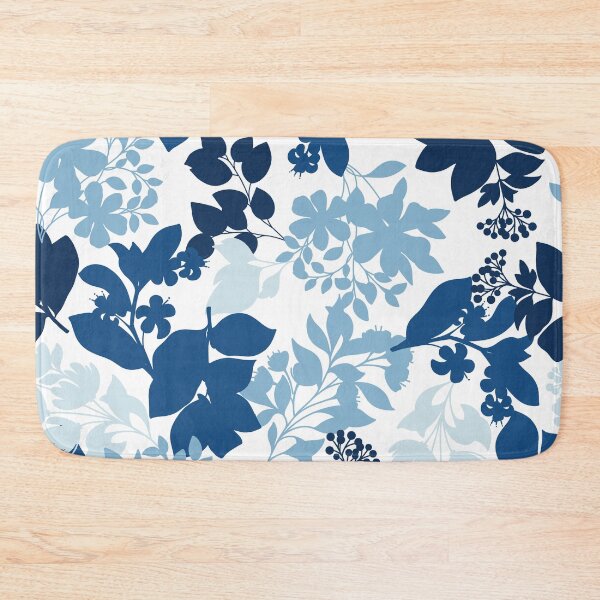 Item preview, Blue Monochrome Foliage Pattern designed and sold by Farissa Designs.