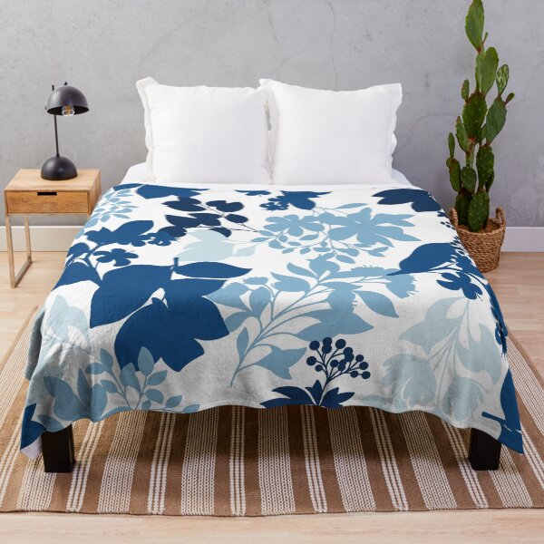 Item preview, Blue Monochrome Foliage Pattern designed and sold by Farissa Designs.