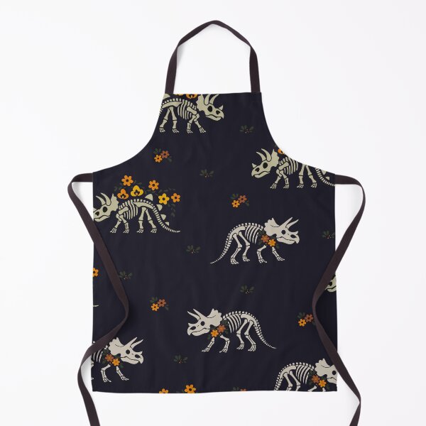 Item preview, Halloween pattern of dinosaur skeletons with flowers designed and sold by SmilingAnny.