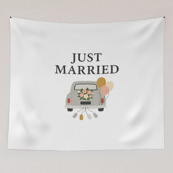 Item preview, Just Married T-Shirt – Wedding Car with Flowers & Balloons Honeymoon Design designed and sold by AstroGlamStudio.
