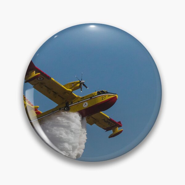 Item preview, Colorful Firefighting Aircraft Dropping Water Over Clear Blue Sky During Aerial Training Exercise designed and sold by Nmallia.