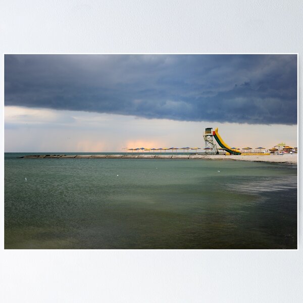 Item preview, Stormy Seaside with Waterslide and Dark Clouds designed and sold by printempstg.