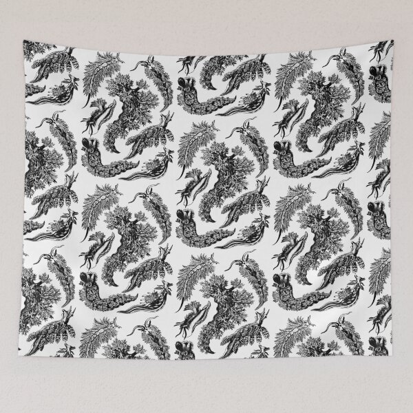 Item preview, Ernst Haeckel Nudibranch Sea Slugs Black Outline Only designed and sold by aimeewilson.
