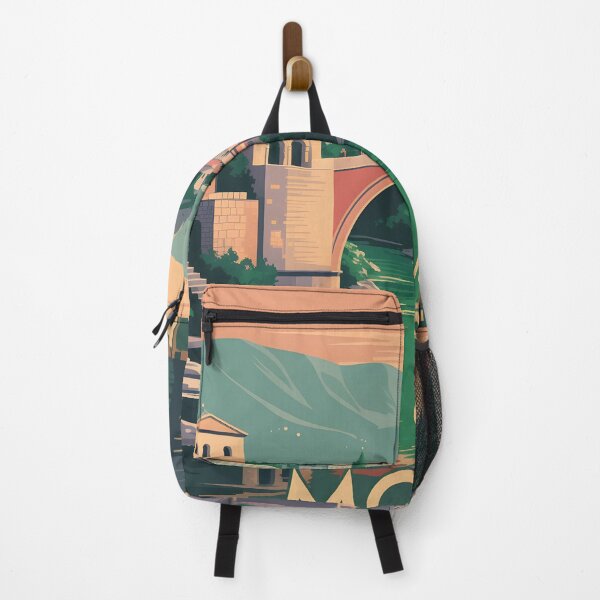 Item preview, Ai Illustration Vintage Travel Poster of Mostar – Timeless Stari Most & Neretva River Beauty designed and sold by TrendSh0p.