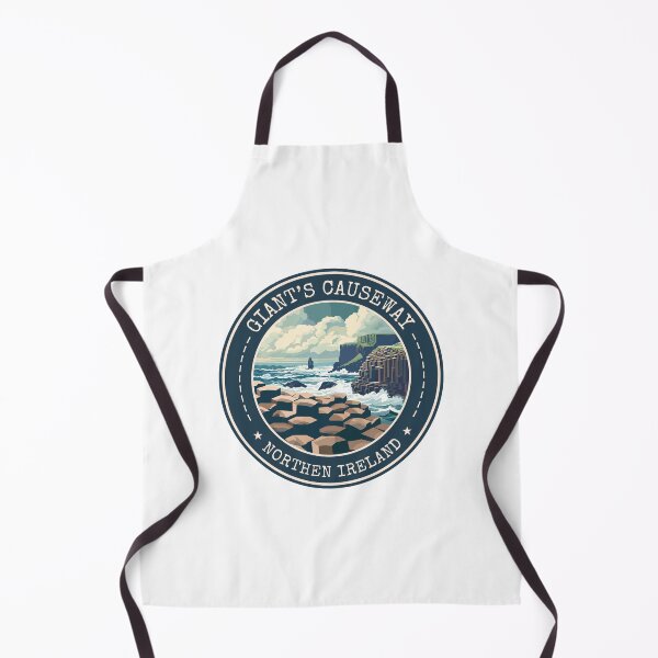 Item preview, Giant's Causeway in Northern Ireland, Vintage Travel Art Circle Emblem designed and sold by MaateoDesign.