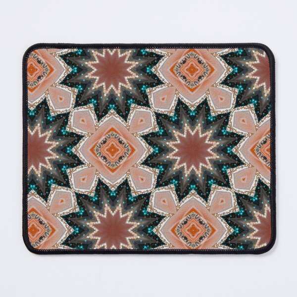 Item preview, Orange Geometric Floral Pattern with Blue Glitter designed and sold by patternarya.