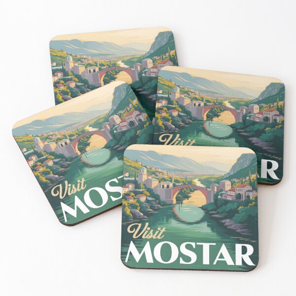 Item preview, Copy of Ai Illustration Vintage Travel Poster of Mostar – Timeless Stari Most & Neretva River Beauty designed and sold by TrendSh0p.