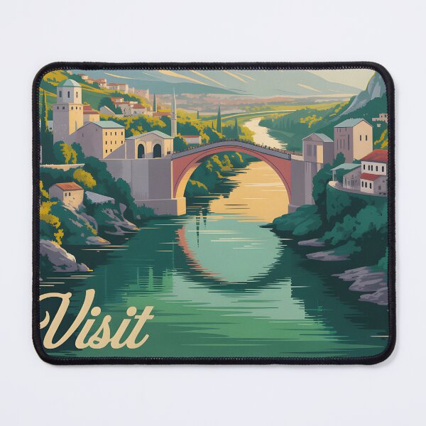 Item preview, Copy of Ai Illustration Vintage Travel Poster of Mostar – Timeless Stari Most & Neretva River Beauty designed and sold by TrendSh0p.