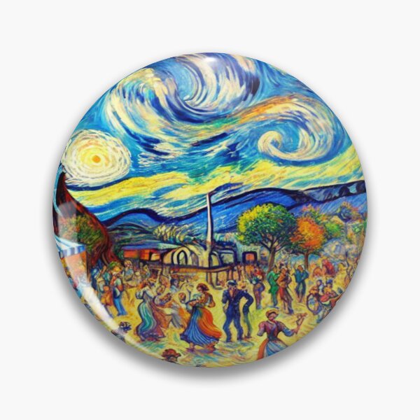 Item preview, Starry Village Vibes – Swirling skies meet dance, music & colors full of life designed and sold by FotoworldEdel.