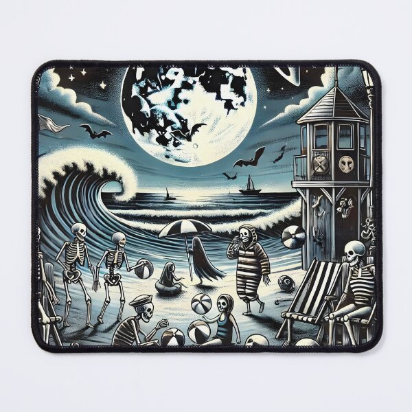 Item preview, Skeleton Beach Party Under the Full Moon Halloween Design. designed and sold by The-T-In-Retro.