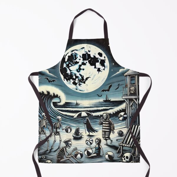 Item preview, Skeleton Beach Party Under the Full Moon Halloween Design. designed and sold by The-T-In-Retro.