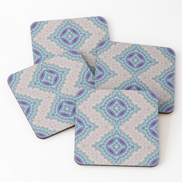 Item preview, Purple, Beige, and Light Blue Geometric Pattern with Pearls designed and sold by patternarya.