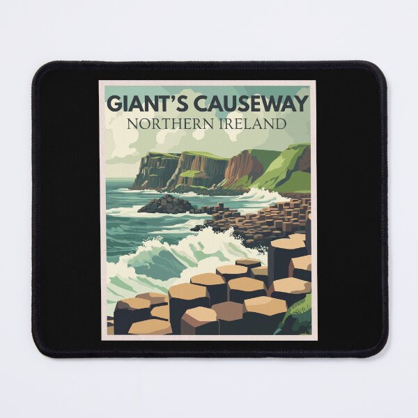 Item preview, Giant's Causeway in Northern Ireland, Vintage Art Travel Landscape designed and sold by MaateoDesign.