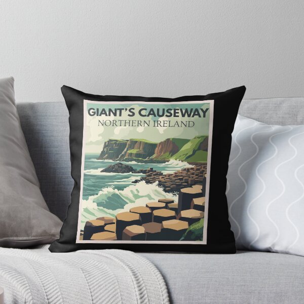 Item preview, Giant's Causeway in Northern Ireland, Vintage Art Travel Landscape designed and sold by MaateoDesign.