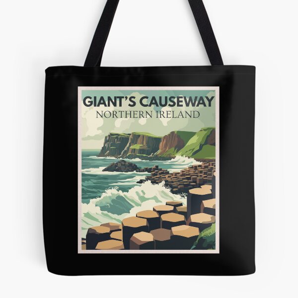 Item preview, Giant's Causeway in Northern Ireland, Vintage Art Travel Landscape designed and sold by MaateoDesign.