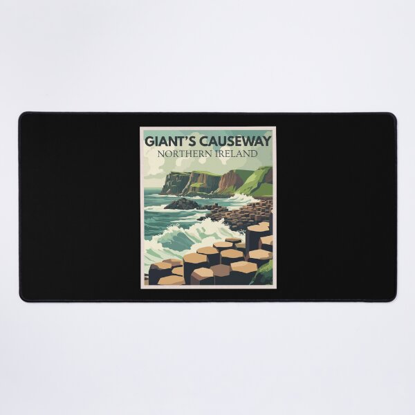 Item preview, Giant's Causeway in Northern Ireland, Vintage Art Travel Landscape designed and sold by MaateoDesign.