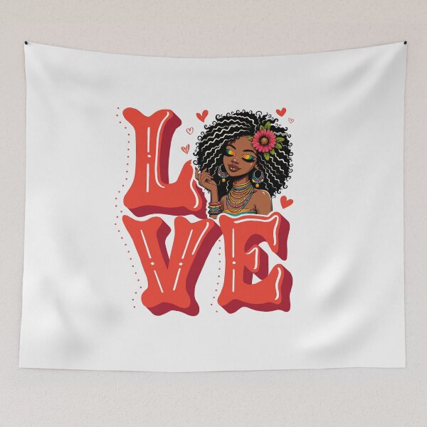 Item preview, Afro Love Queen Illustration designed and sold by Lulunza.
