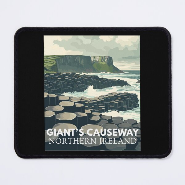Item preview, Giant's Causeway in Northern Ireland, Retro Art Travel Landscape designed and sold by MaateoDesign.