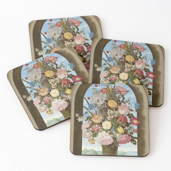 Item preview, Flowers in a Niche — Ambrosius Bosschaert the Elder (early 1600s) designed and sold by Art Outlaws.