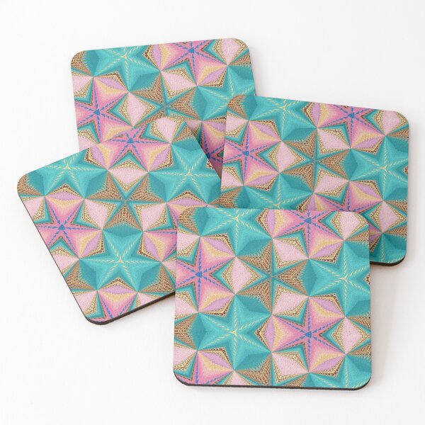 Item preview, Green and Pink Pattern with Golden Streaked Triangles designed and sold by patternarya.