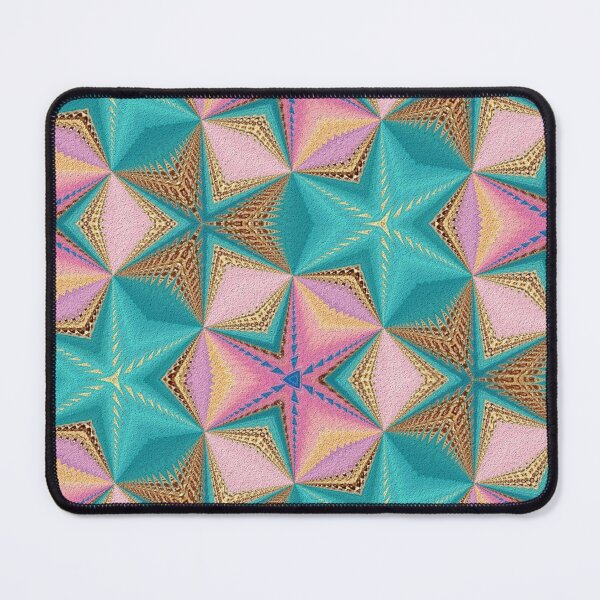 Item preview, Green and Pink Pattern with Golden Streaked Triangles designed and sold by patternarya.