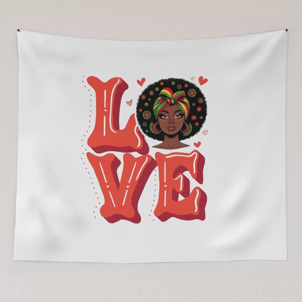 Item preview, Afro Love Queen Illustration designed and sold by Lulunza.