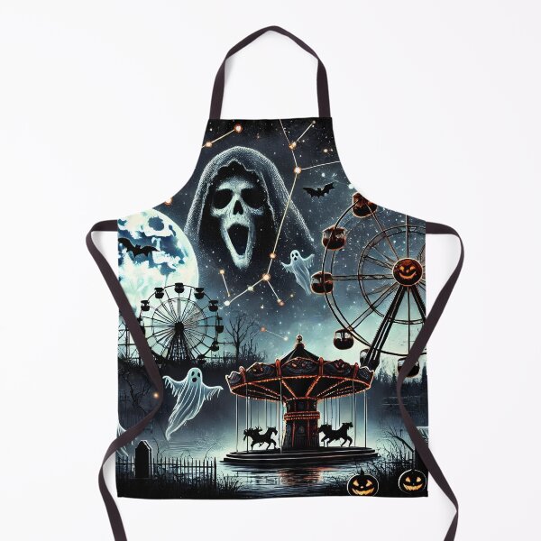 Item preview, Haunted Carnival Ghosts and Ferris Wheel Halloween Design. designed and sold by The-T-In-Retro.