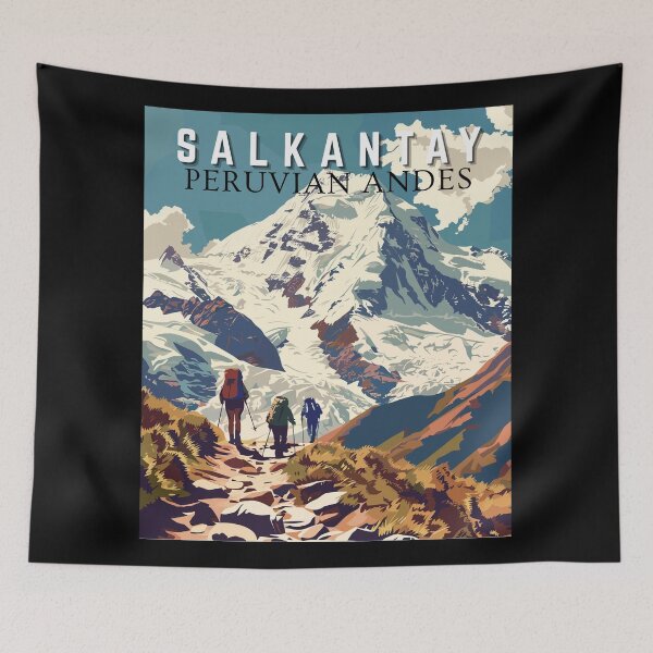 Item preview, Salkantay in Peruvian Andes - Peru, Vintage Art Travel Landscape designed and sold by MaateoDesign.