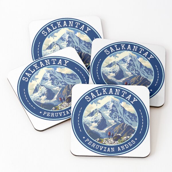 Item preview, Salkantay in Peruvian Andes - Peru, Vintage Travel Art Circle Emblem designed and sold by MaateoDesign.
