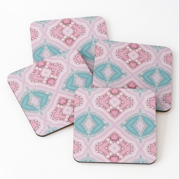 Item preview, Delicate Geometric Pink Pattern with pearls designed and sold by patternarya.