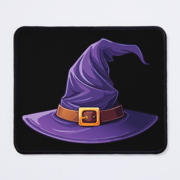 Item preview, Halloween purple witch hat vector illustration isolated, violet wizard hat with brown belt and gold buckle, Design element for Halloween, designed and sold by Danler.