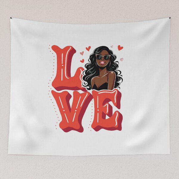 Item preview, Afro Girl Love Typography designed and sold by Lulunza.