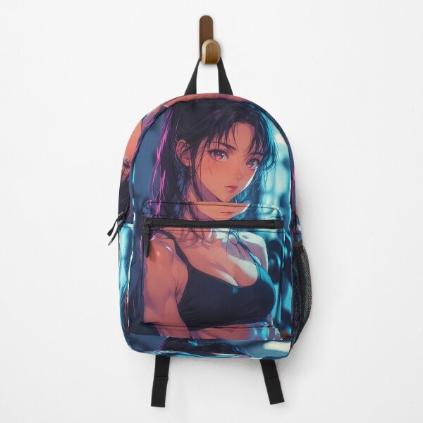 Aperçu de l'œuvre Une belle femme en forme d'anime dans une salle de sport sombre, vêtue d'un soutien-gorge de sport noir, mettant en valeur des bras toniques. créée et vendue par Innercosmic.