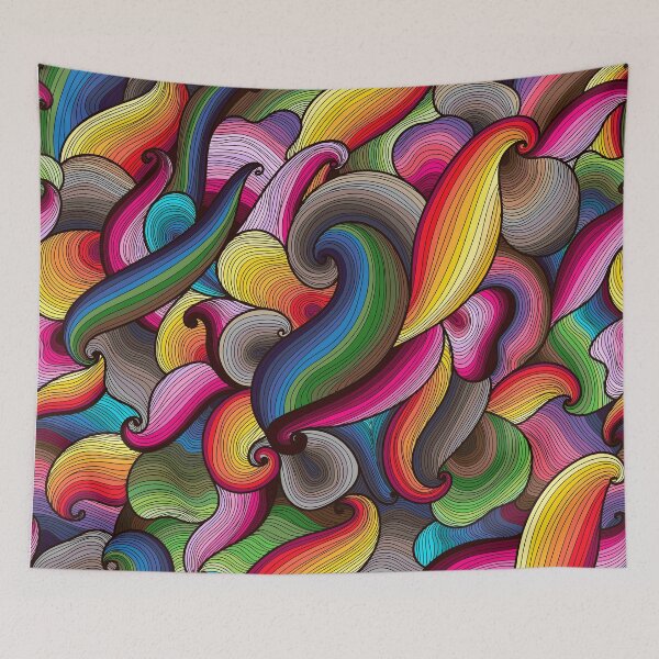 Item preview, Abstract hand-drawn waves texture, wavy background. Colorful waves backdrop designed and sold by smotrivnebo.