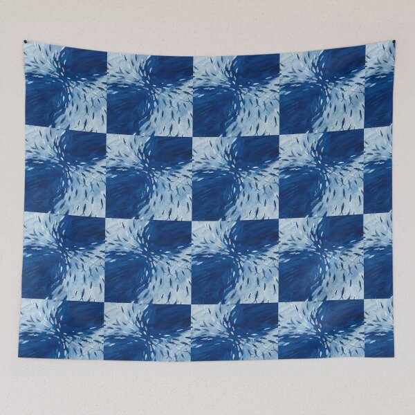 Item preview, Dynamic Blue Fish Swirl in Deep Ocean designed and sold by zzz888.