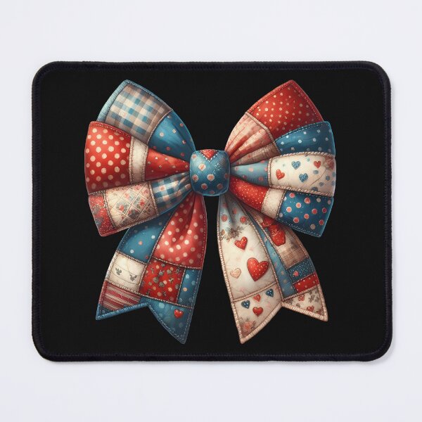 Item preview, Vintage Patchwork Bow – Cozy Country Style Digital Ink Painting designed and sold by CRAZY&ART.
