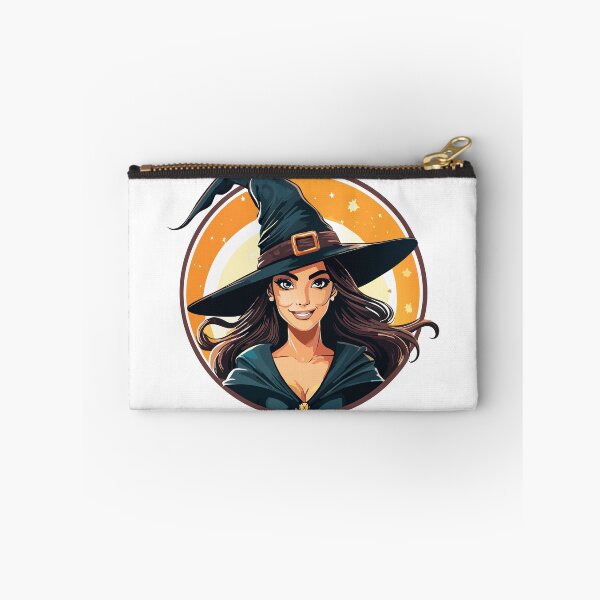 Item preview, Cartoon halloween witch portrait, Mysterious colors portrait illustration of a witch with a hat, perfect for Halloween and fantasy designs, Charming Witch Girl in Cloak and Hat designed and sold by Danler.