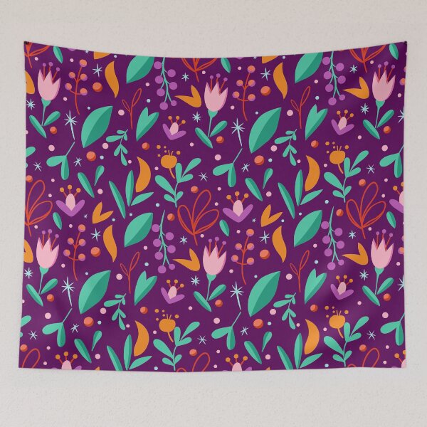 Item preview, Coloful floral pattern designed and sold by patternarya.